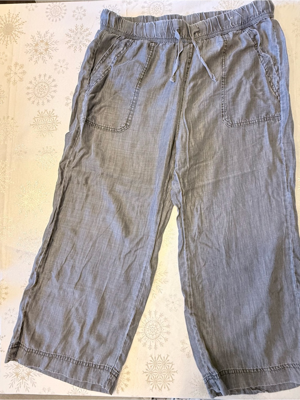 Splendid Women’s Light Gray Wide Leg Crop pants Lyocell Size XL *F*